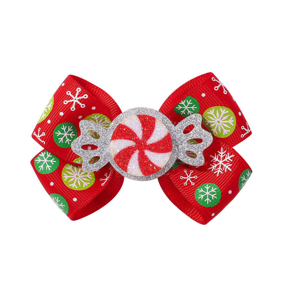 Festive Holiday Hair Bow Clip Stornfield