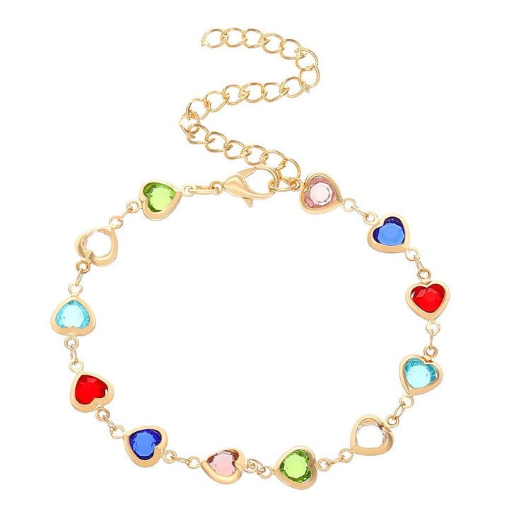 Heart-Shaped Gemstone Charm Bracelet Stornfield