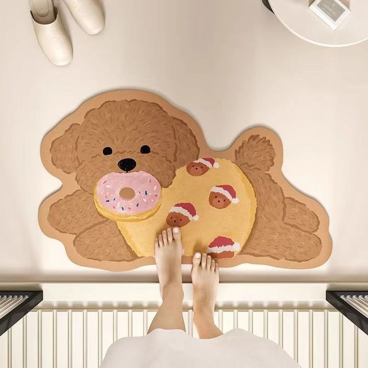 Cute Cartoon Dog-Shaped Bath Mat