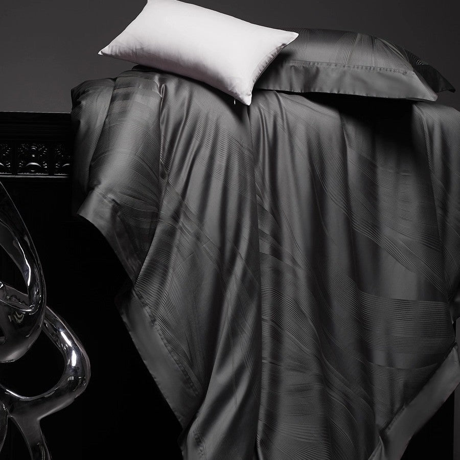 Luxury Jacquard Wave-Textured Duvet Cover Set