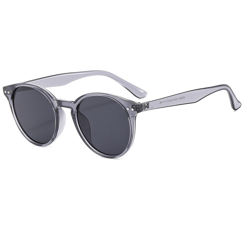 Women's fashionable round sunglasses with transparent frame and UV protection Stornfield
