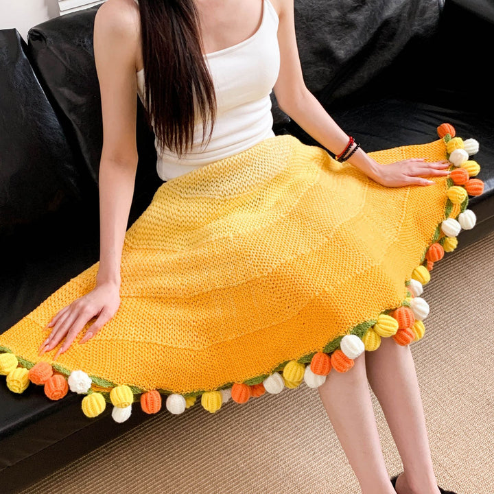 Elegant Handmade Flower Knitted Blanket Stornfield