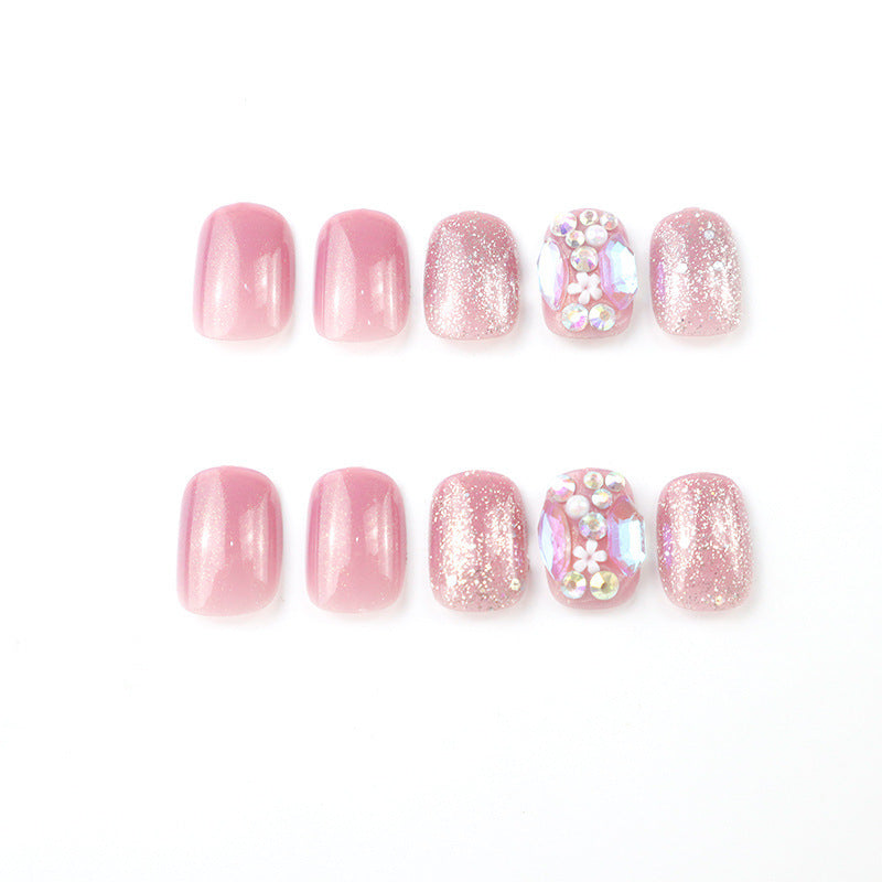 Premium Sparkling Press-On Nail Set with Decorative Rhinestones Stornfield