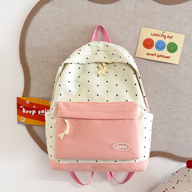 Polka Dot Patterned Backpack