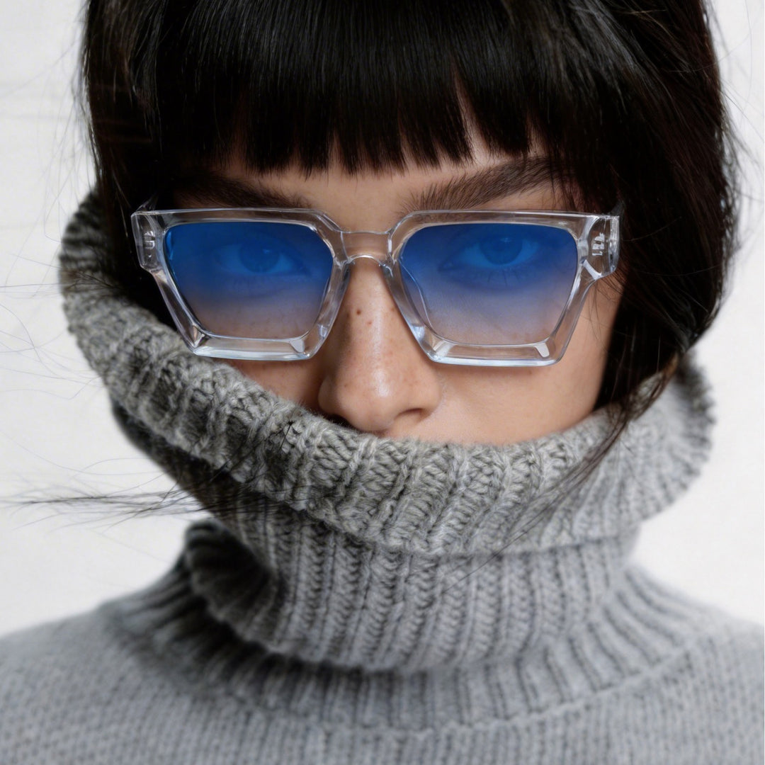 Women's fashionable sunglasses with clear frame and gradient lenses Stornfield