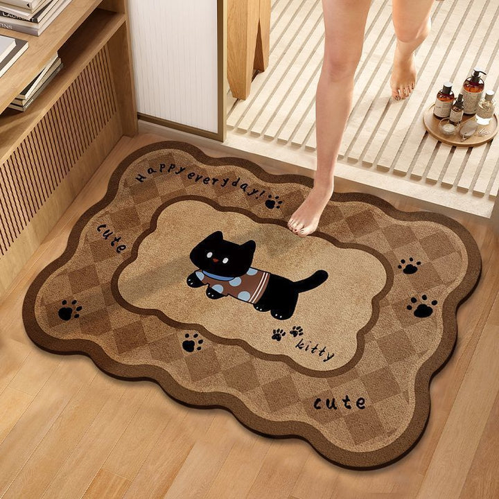Cute Cartoon Dog-Themed Plush Bath Mat