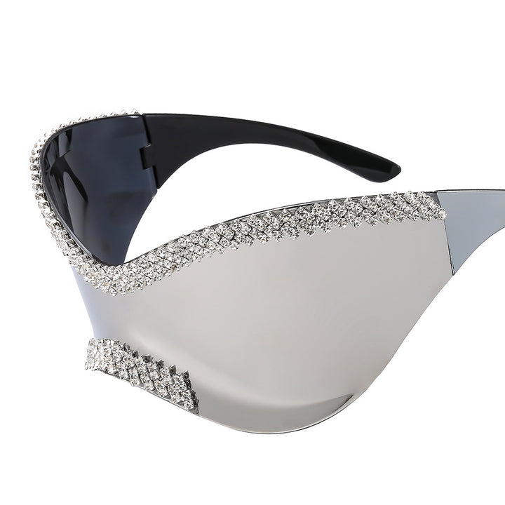 Women's Glamorous High-Gloss Sunglasses with Crystal Frame Stornfield