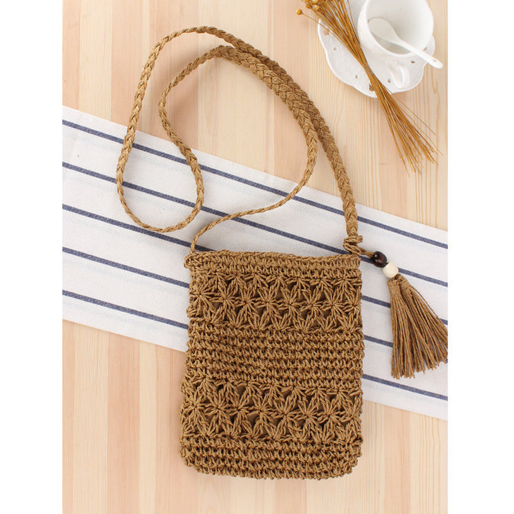 Handbag Made of Hand-Knotted Natural Material with Elegant Tassel Pendant Stornfield