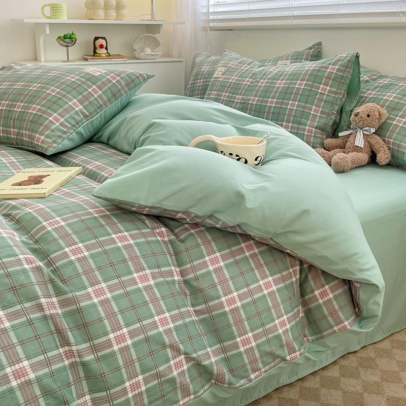 Checked Pattern Duvet Cover Set