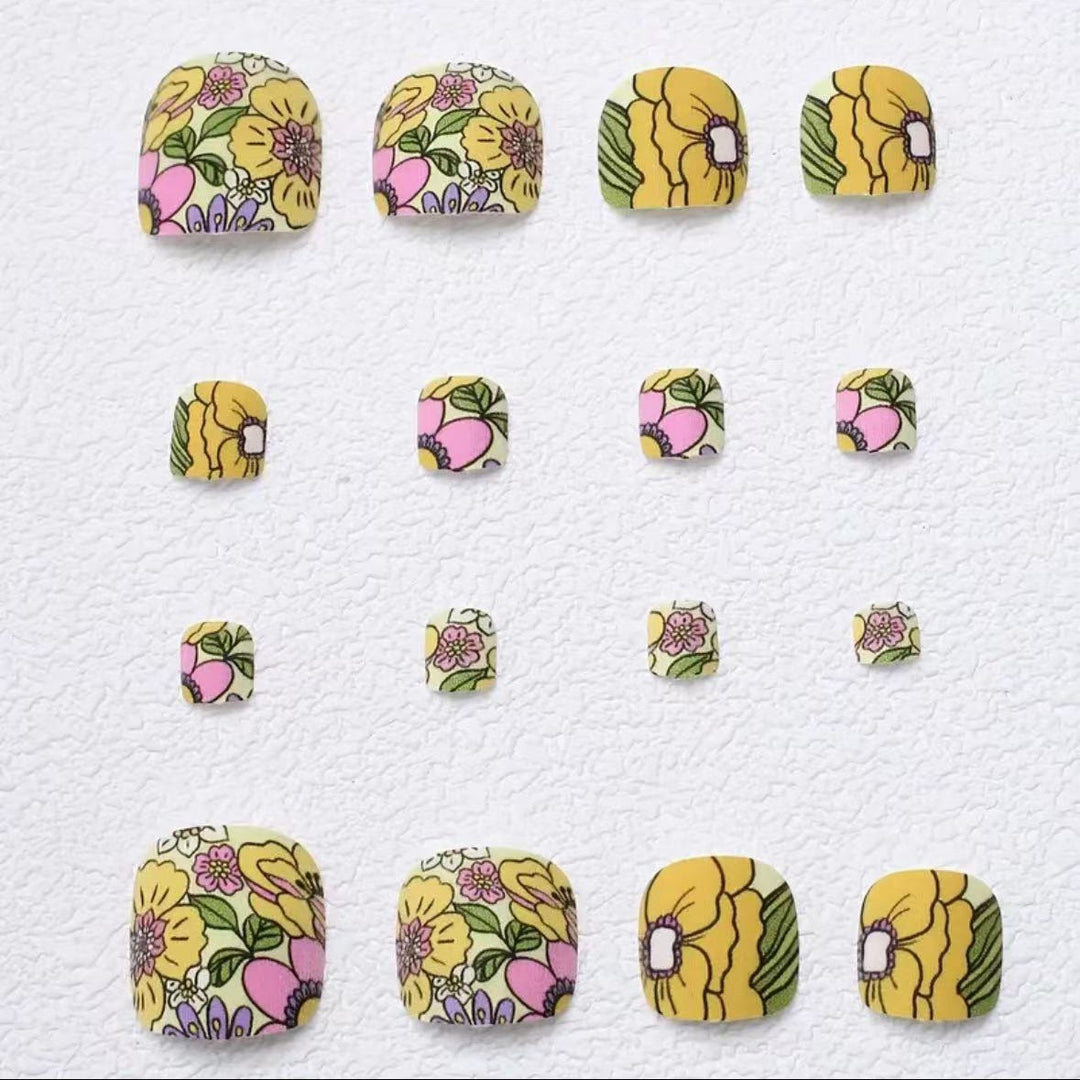 Artificial Nail Set with Colorful Flower Design Stornfield