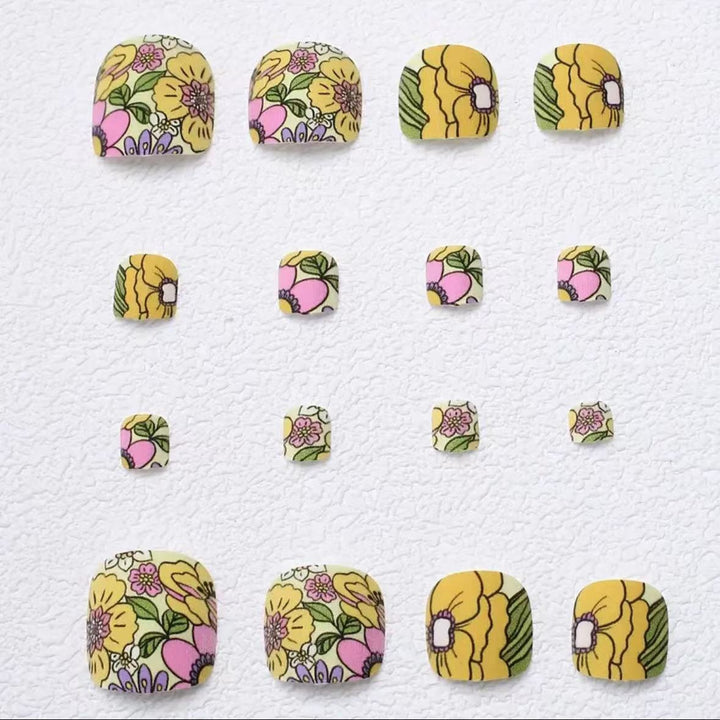 Artificial Nail Set with Colorful Flower Design Stornfield
