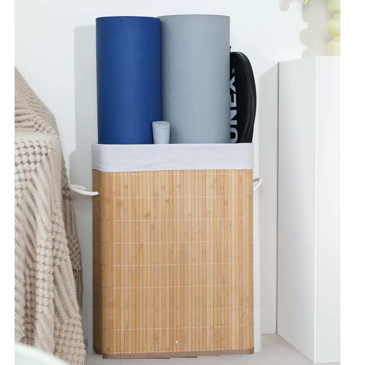 Stylish laundry container with practical lid and carrying handles Stornfield