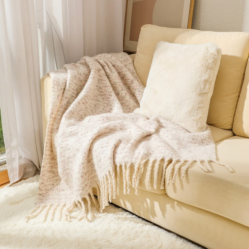 Ladies elegant and cozy blanket with fringes Stornfield