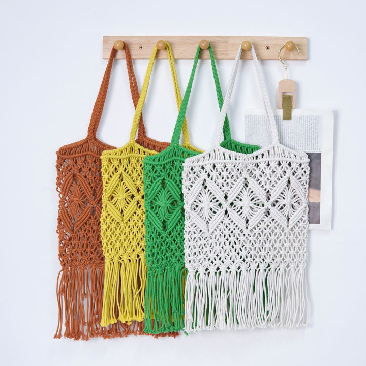 Macrame shoulder bag with fringed design Stornfield