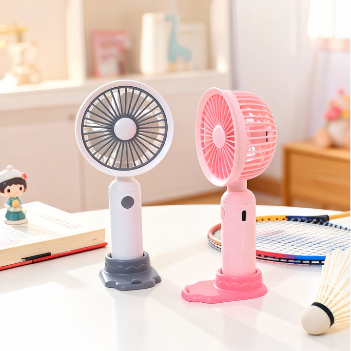 Ladies Portable Hand Fan with USB Charging Function and Flexible Stand Stornfield