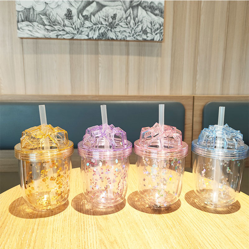 Women's Glittering Drinking Cups with Straw Stornfield