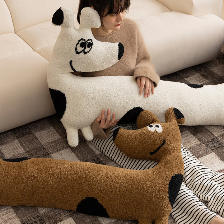 Door draft stopper and decorative long dachshund pillow