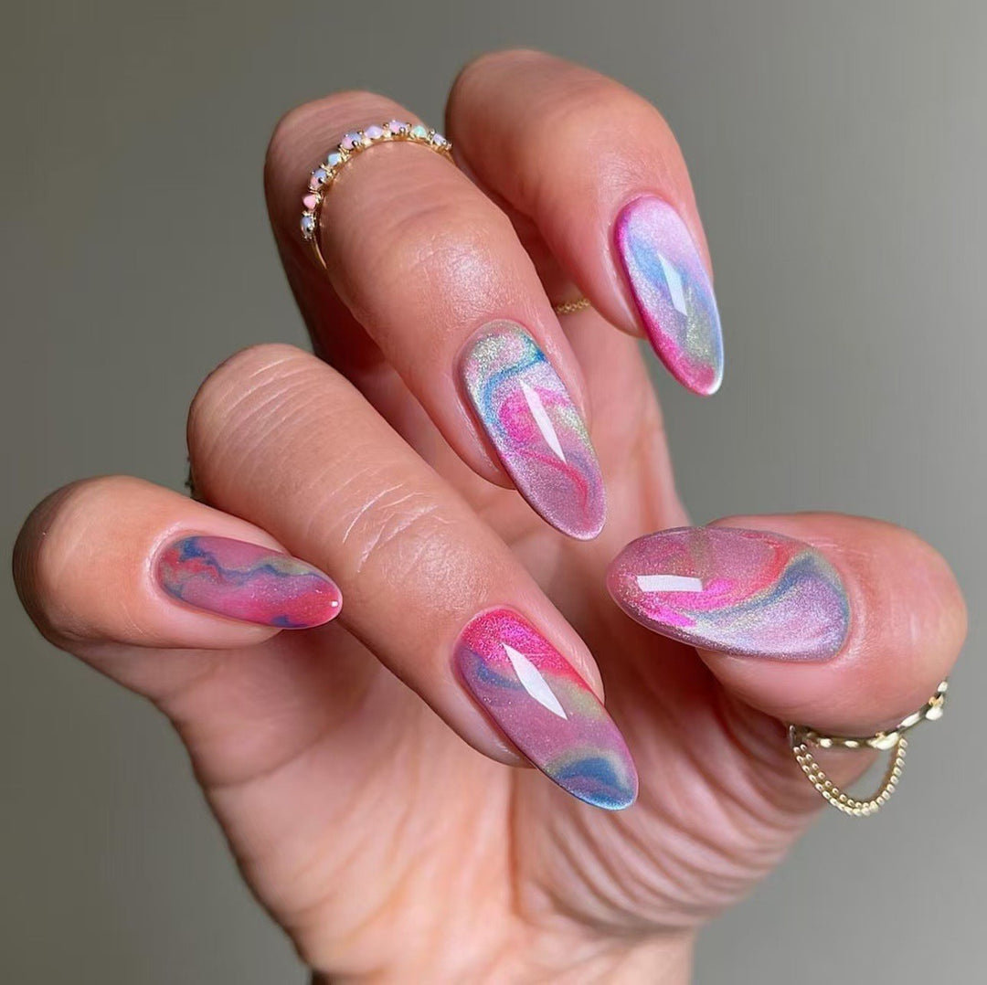 Marbled Fantasy Press-On Nail Tips Stornfield