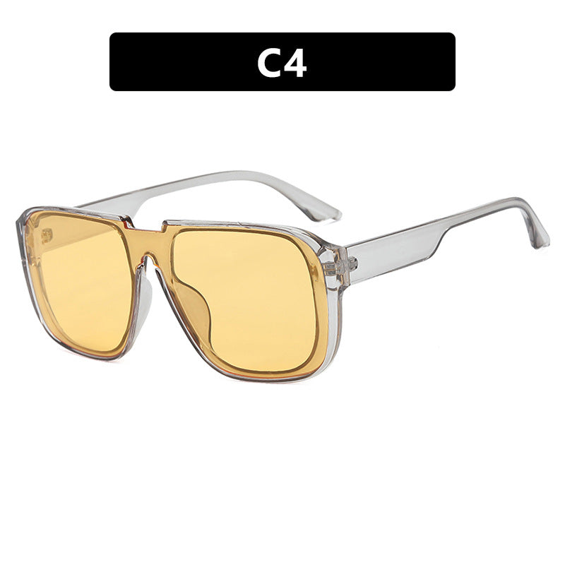 Ladies trendy square sunglasses with transparent green frame and protective UV filter Stornfield