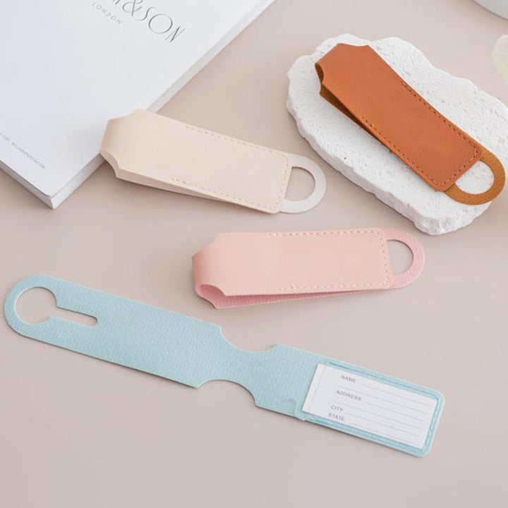 slim leather AirTag key tag protective case with keyring loop Stornfield
