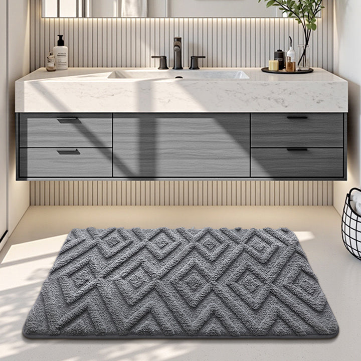 Plush Textured Bathroom Mat