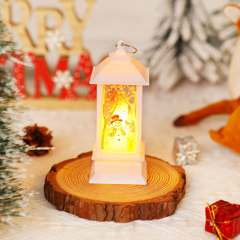 Nostalgic LED Christmas lantern with movable Santa motif Stornfield
