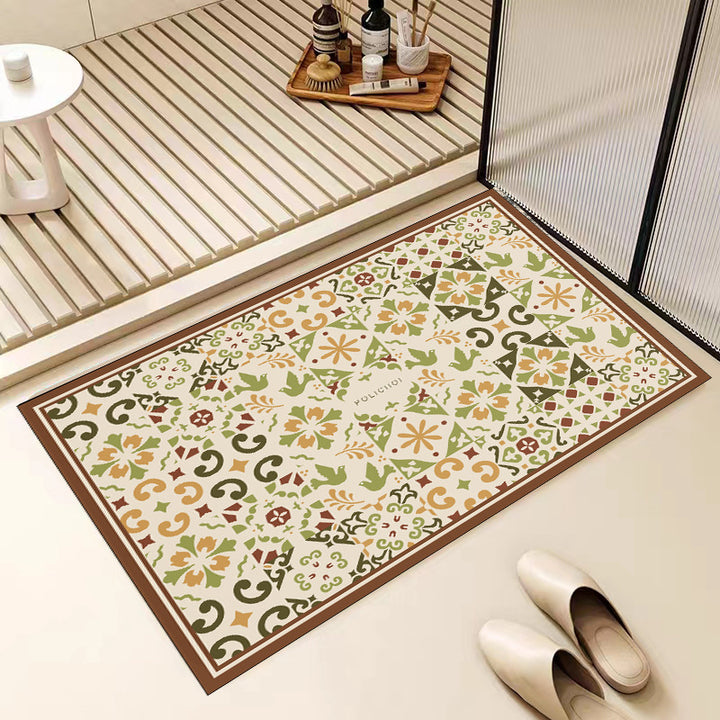 Floral Patterned Bath Mat