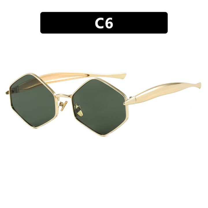 Women's hexagonal sunglasses with elegant metal frame and UV protection Stornfield
