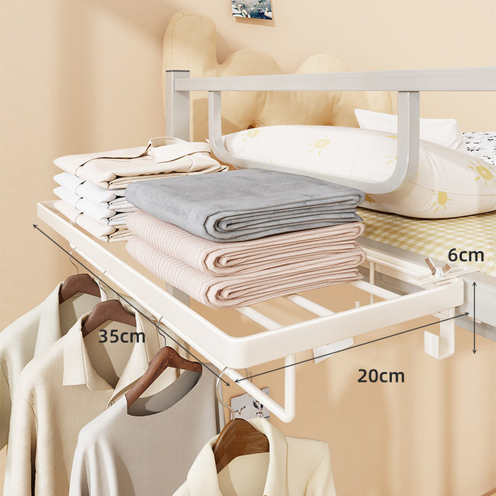 Over-Bunk Bed Rail Hanging Drying and Clothes Organizer Rack