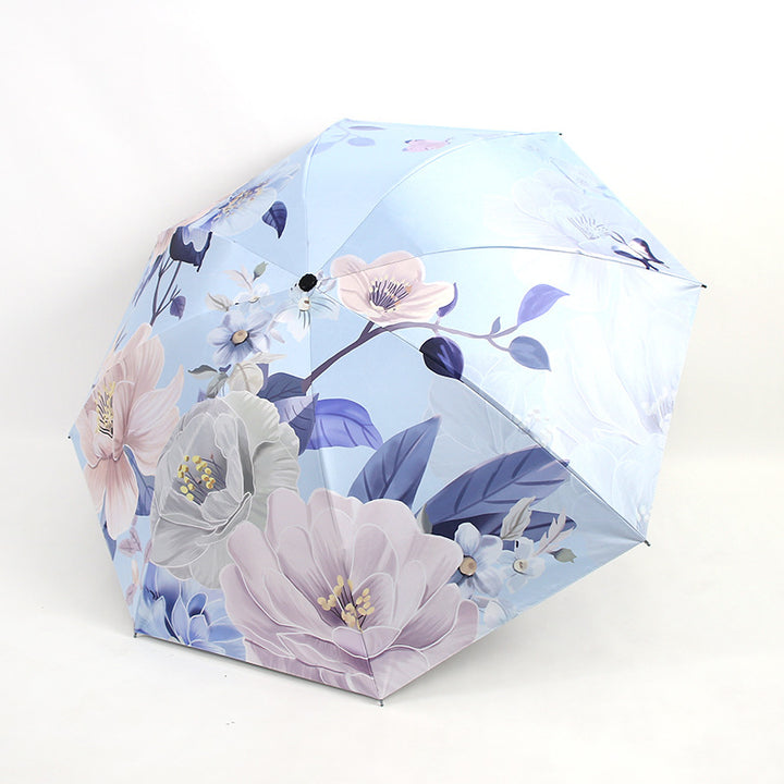 Ladies folding umbrella with artistic flower pattern Stornfield