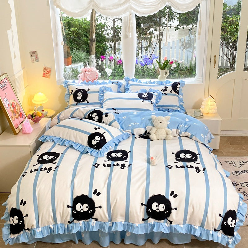 Children's Playful Strawberry Print Bedding Set