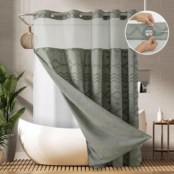 Textured Geometric Shower Curtain Stornfield
