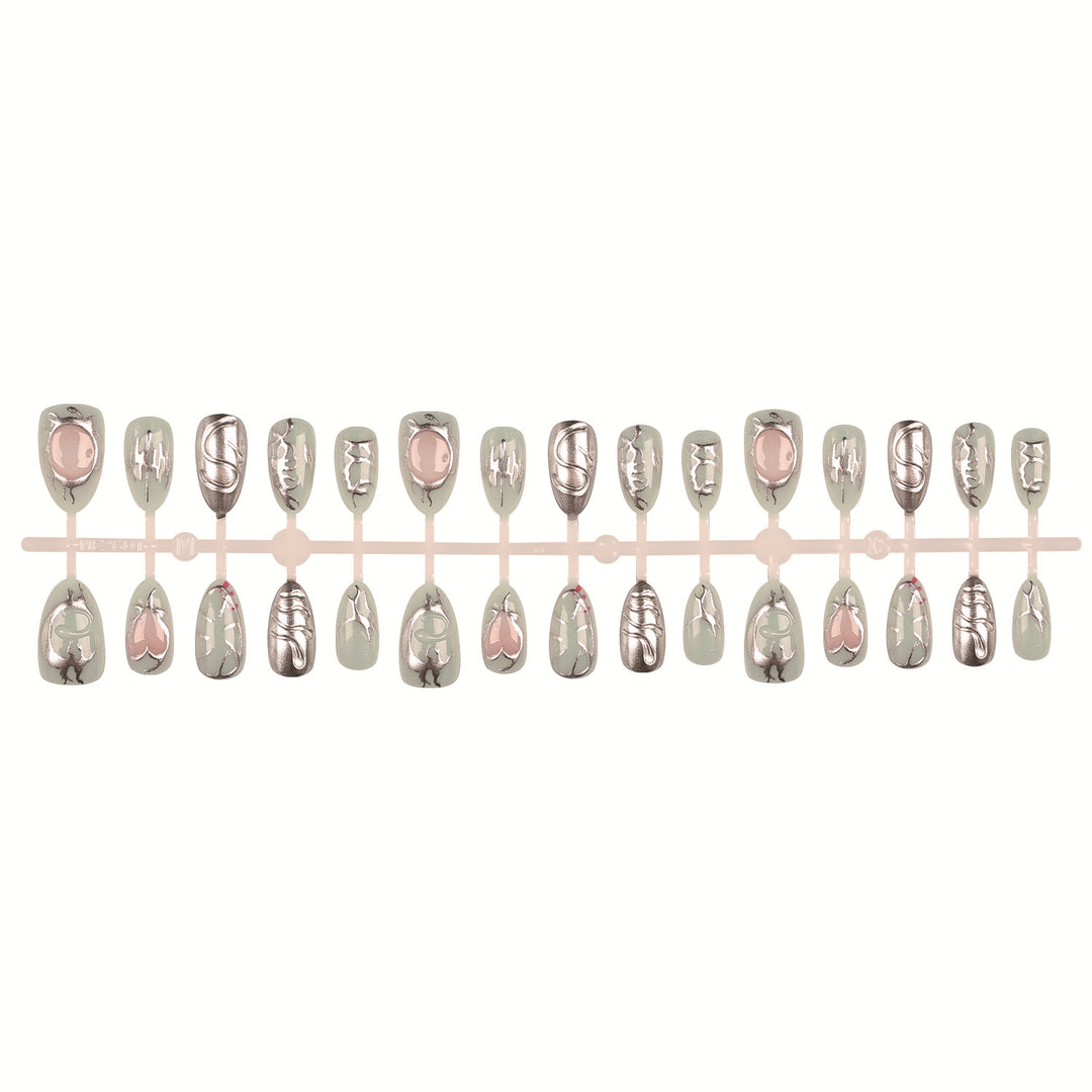 Artistic Metallic Press-On Nails