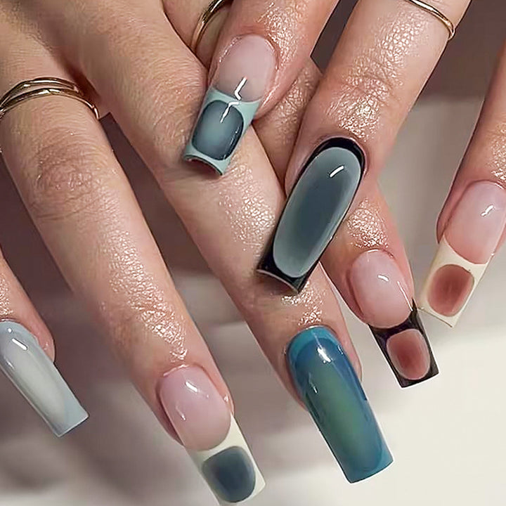 Acrylic nail set with stylish gradient color effects Stornfield