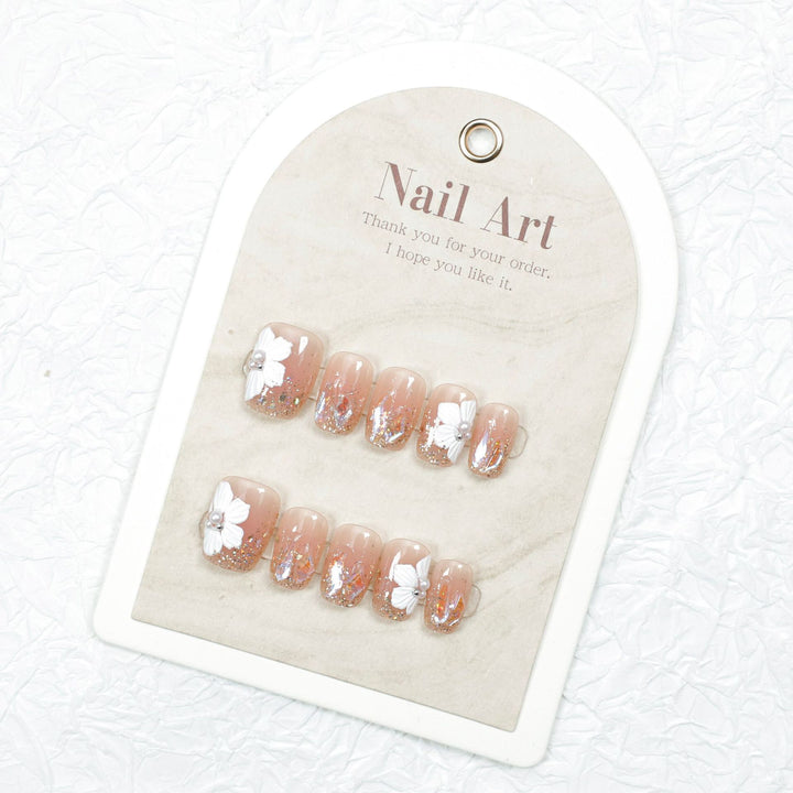 Artistic Floral-Embellished Press-On Nail Design Stornfield