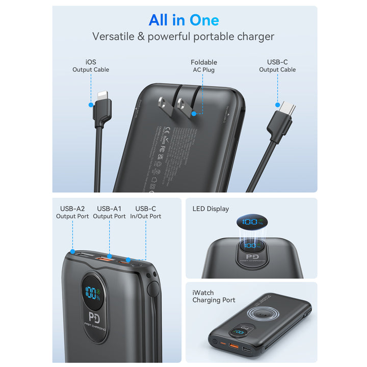 Power bank with wireless charging function and high-performance fast charging Stornfield