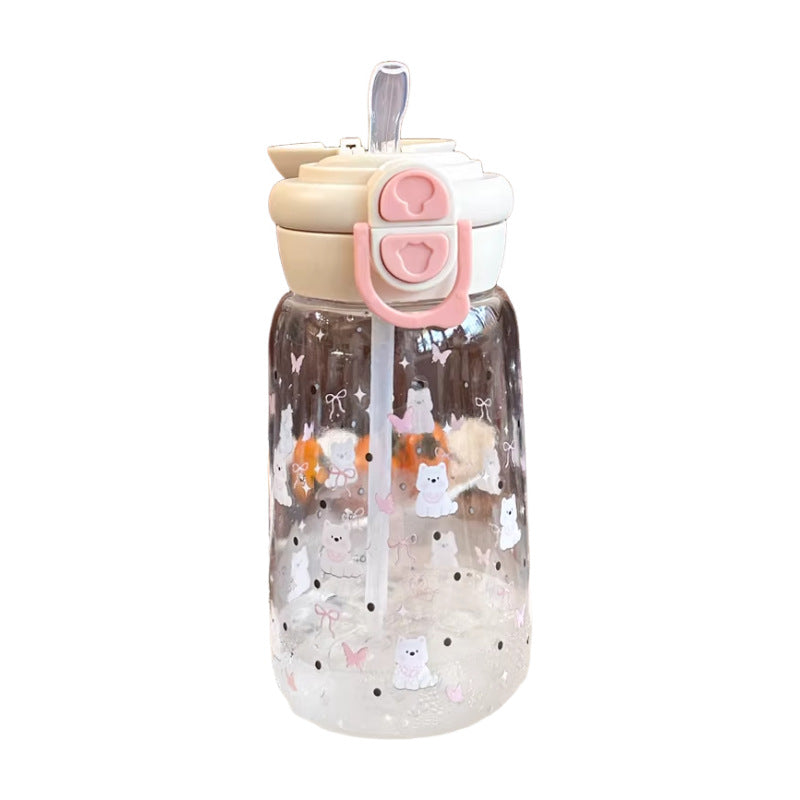 Women's drinking bottle with animal motifs and healthy fruit insert system Stornfield