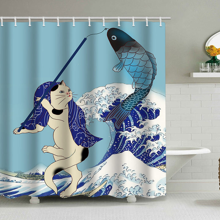 Artistic Dog Illustration Shower Curtain Stornfield
