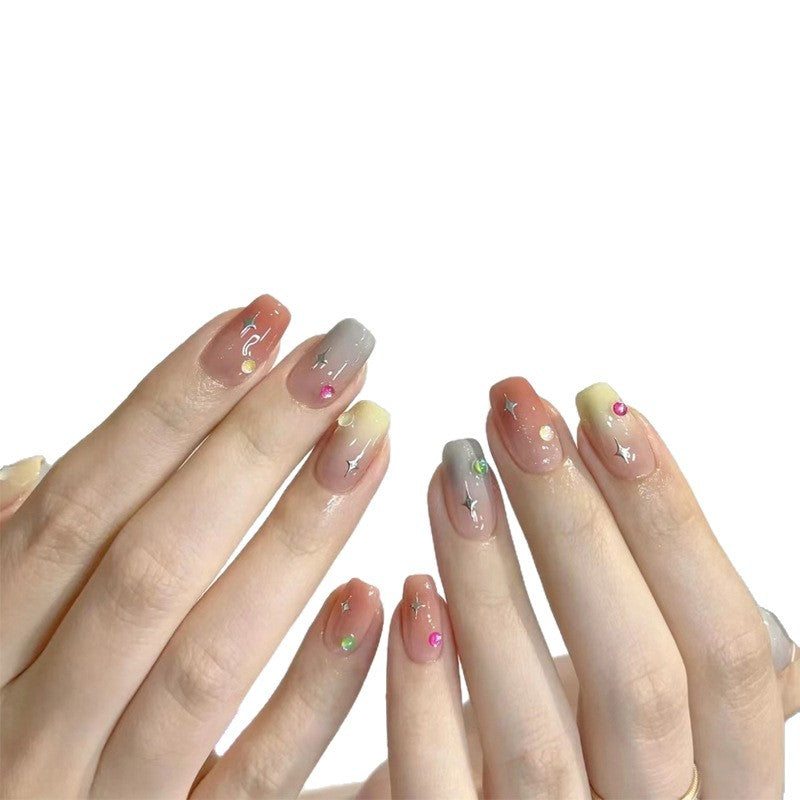 Artificial nails with glitter and heart design Stornfield