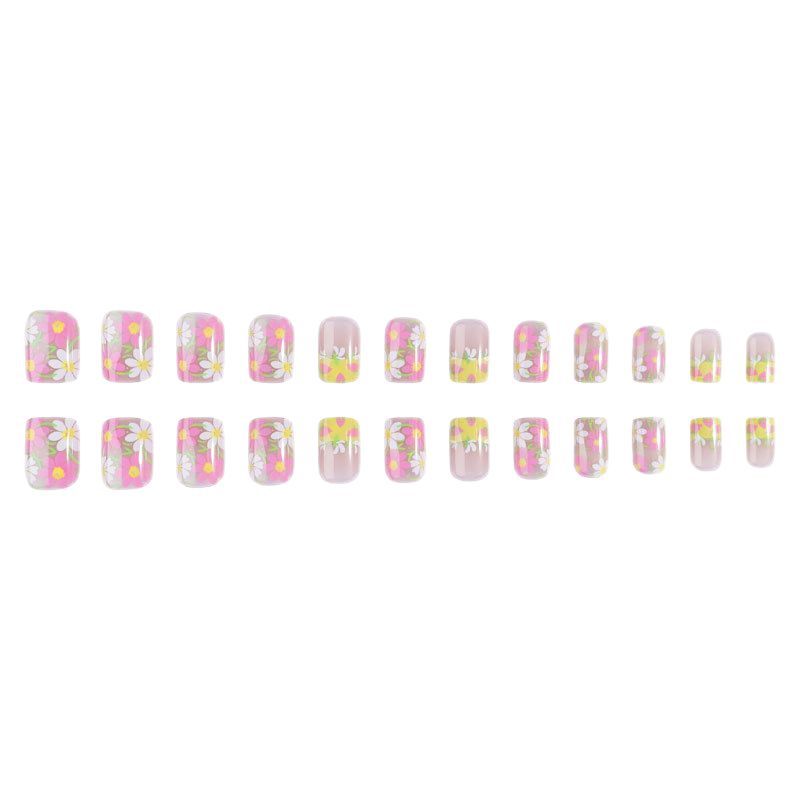 Floral-Themed Press-On Nail Art