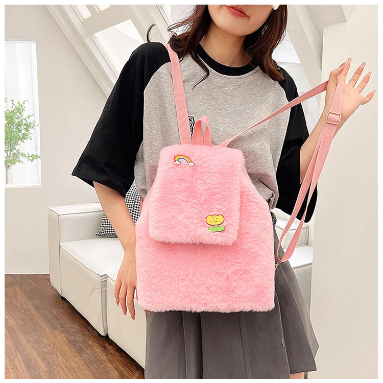 Plush Backpack with Colorful Appliqués Stornfield