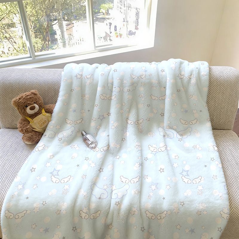 Plush Cloud Patterned Throw Blanket