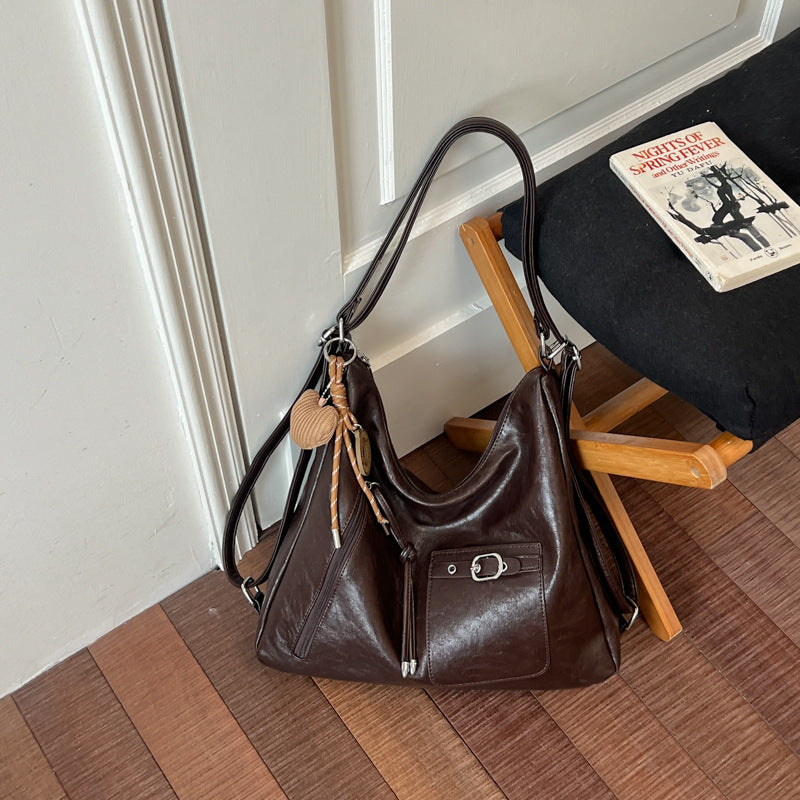 Vintage-Inspired Soft Leather Hobo Bag
