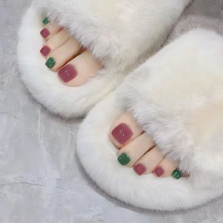 Premium Decorative Press-On Toenails with Crystal Accents Stornfield