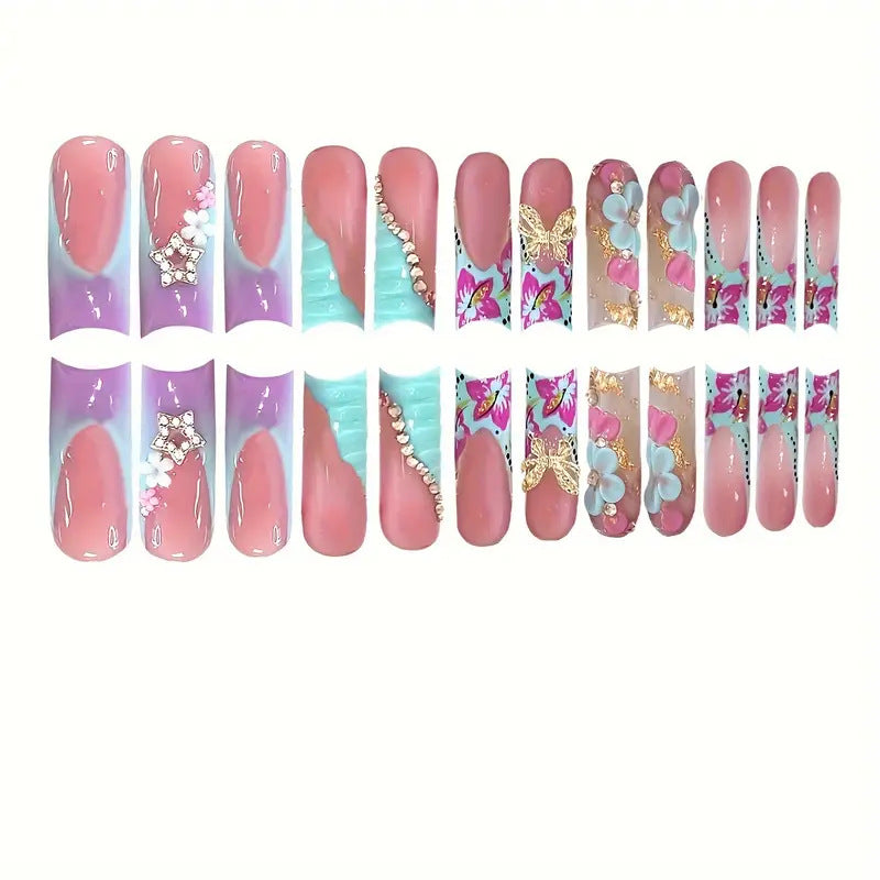 3D Floral Decorative Press-On Nail Art Stornfield