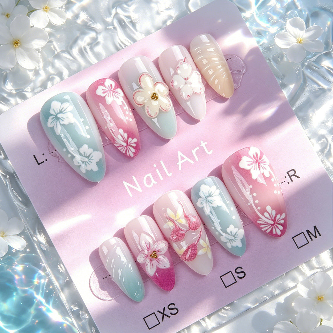 Elegant Art Nail Collection with Floral Motifs Stornfield