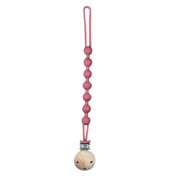 Infant Teething Bead Pacifier Holder Clip with Secure Clamp