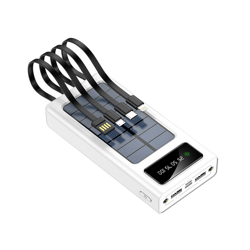 Portable solar power bank with multifunctional charging cable and digital display Stornfield