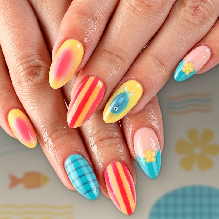 Vibrant Artistic Press-On Nail Set Stornfield