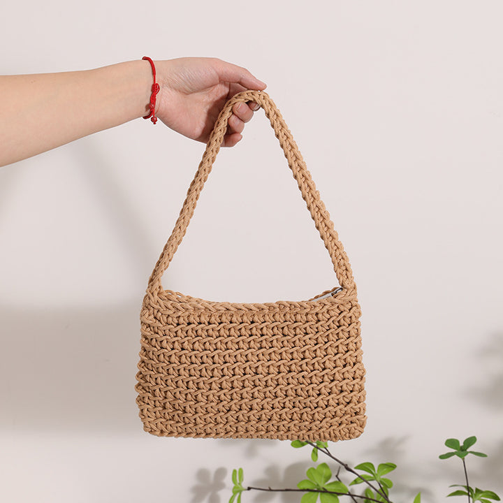 Handmade straw crossbody bag with structured design Stornfield